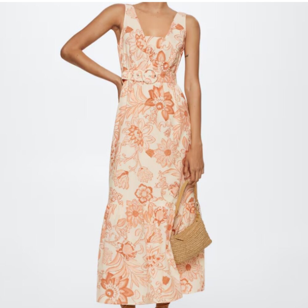 MANGO Printed cotton dress